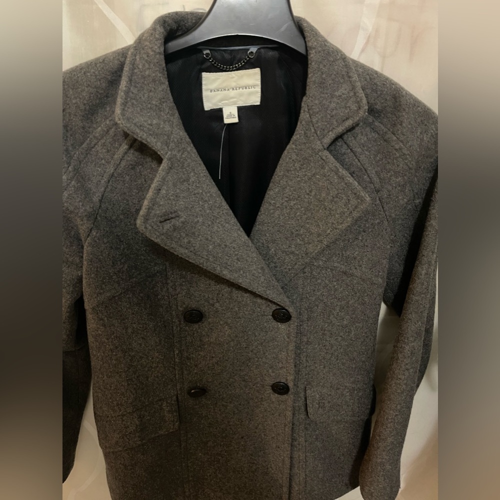 Banana republic gray wool blend coat size small